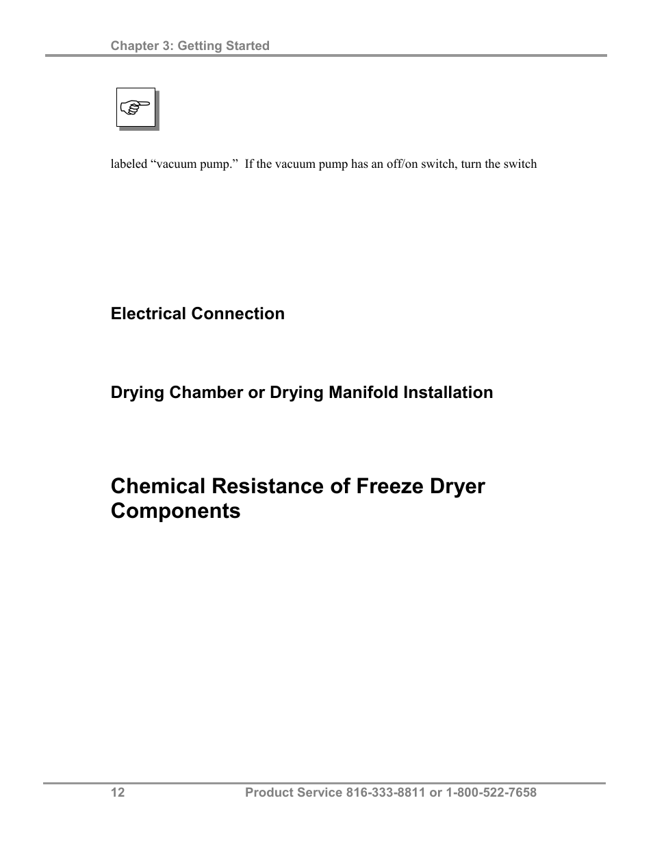 Chemical resistance of freeze dryer components | Labconco FreeZone 2.5 Liter Freeze Dry Systems 76705 Series User Manual | Page 16 / 64