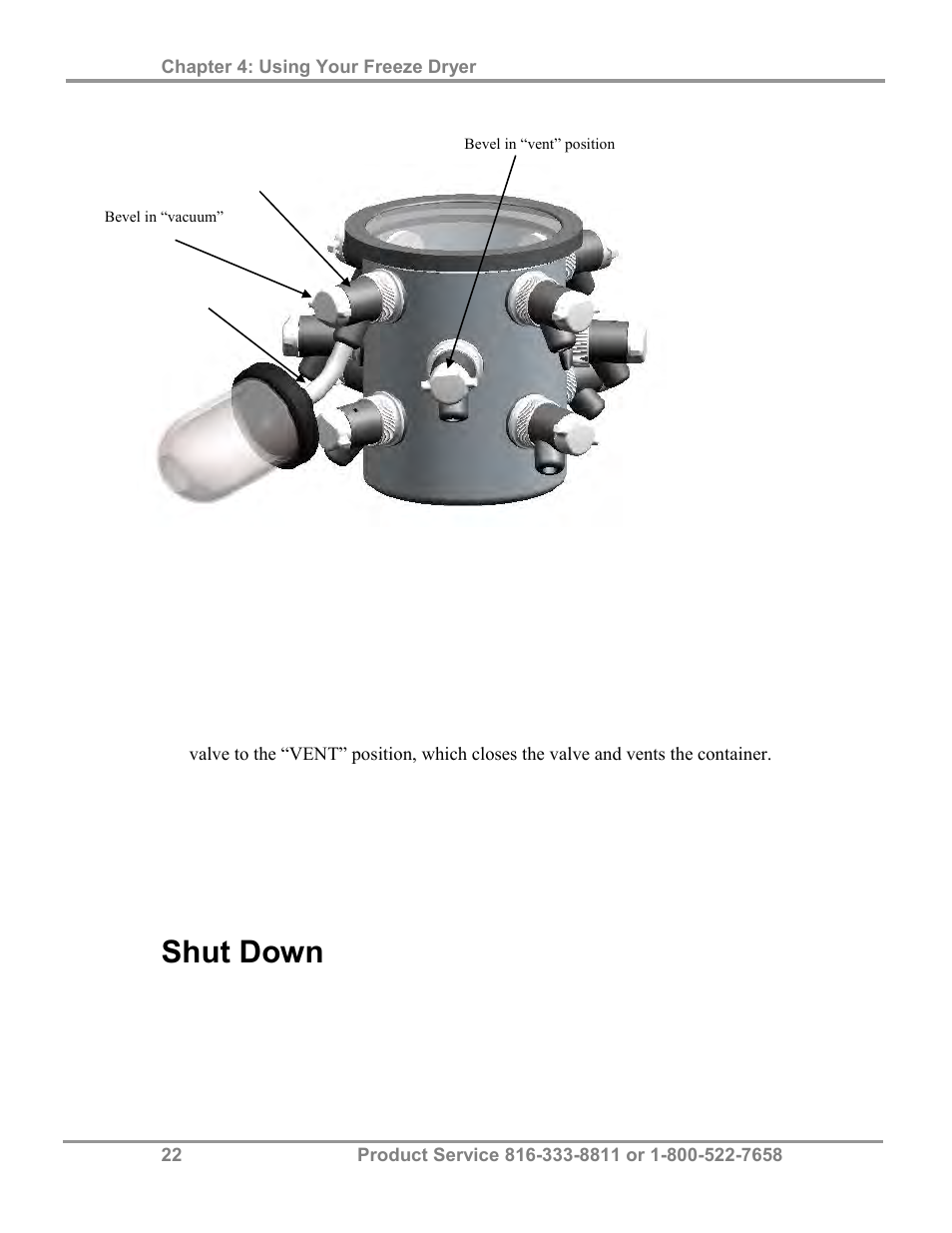 Shut down | Labconco FreeZone 2.5 Liter Freeze Dry Systems 76705 Series User Manual | Page 26 / 64