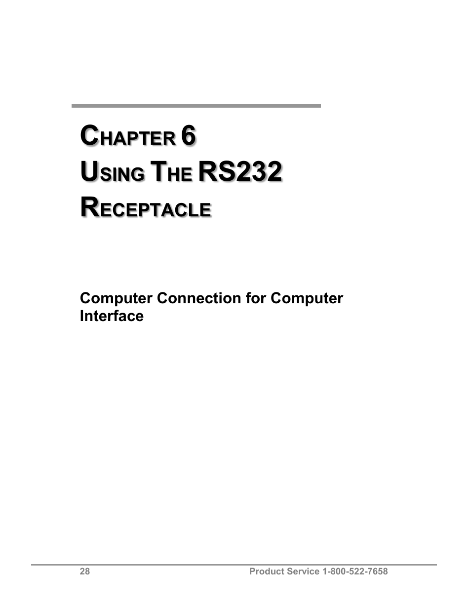 Rs232 r, Hapter, Sing | Eceptacle | Labconco FreeZone 2.5 Liter Freeze Dry Systems 76705 Series User Manual | Page 32 / 64