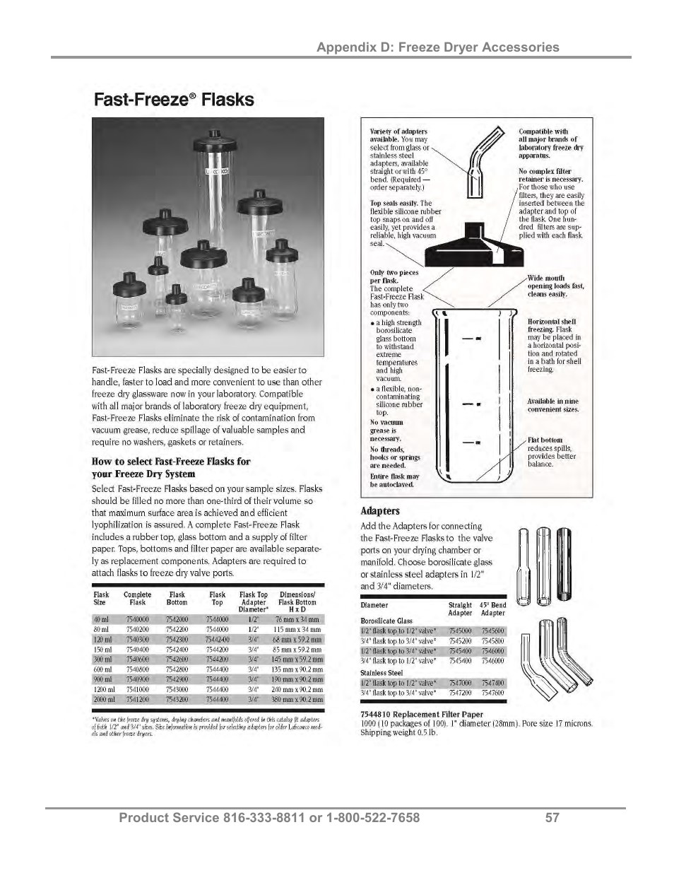 Labconco FreeZone 2.5 Liter Freeze Dry Systems 76705 Series User Manual | Page 61 / 64