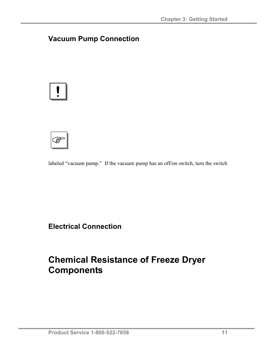 Chemical resistance of freeze dryer components | Labconco FreeZone 4.5 Liter Freeze Dry Systems 77510 Series User Manual | Page 15 / 56