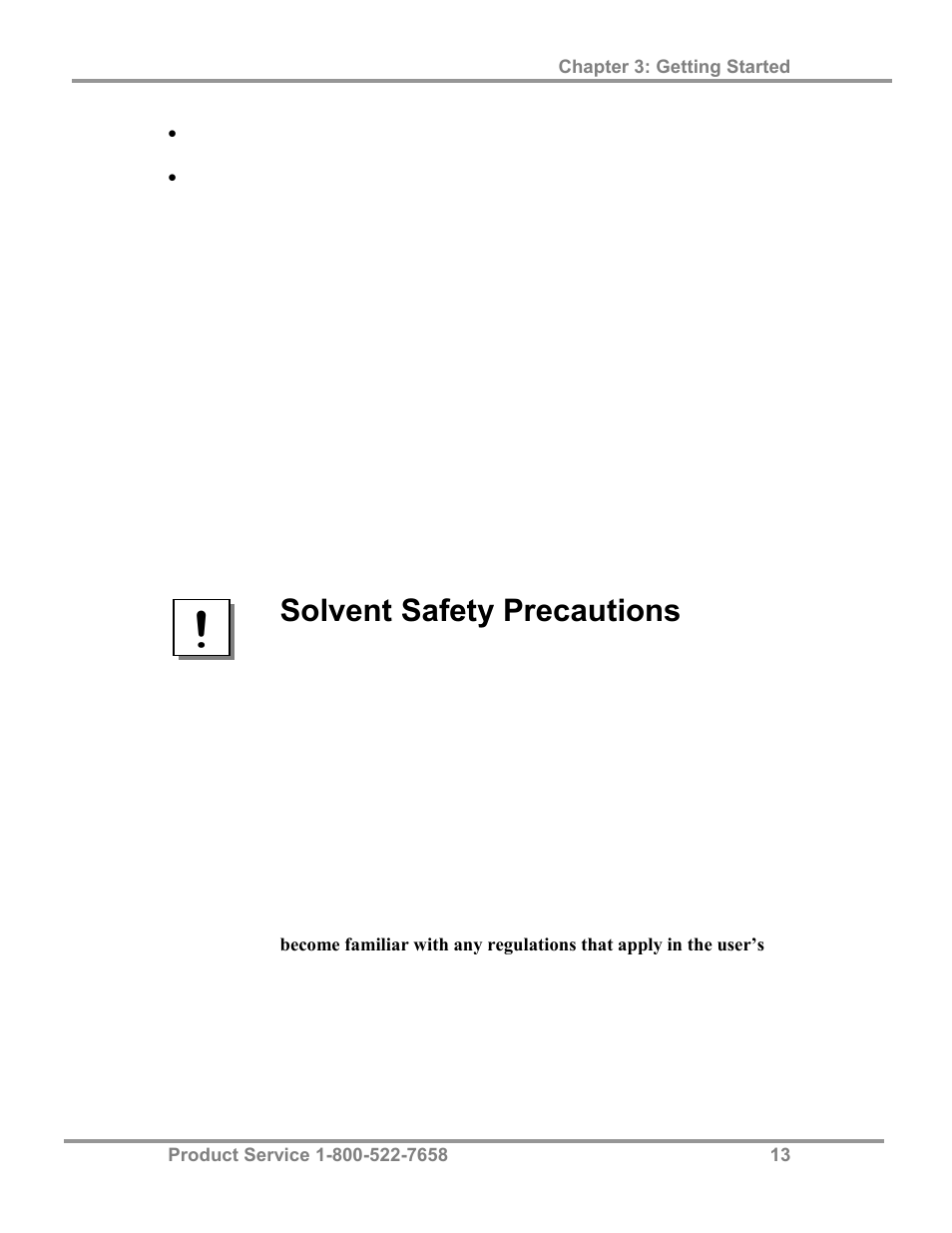 Solvent safety precautions | Labconco FreeZone 4.5 Liter Freeze Dry Systems 77510 Series User Manual | Page 17 / 56