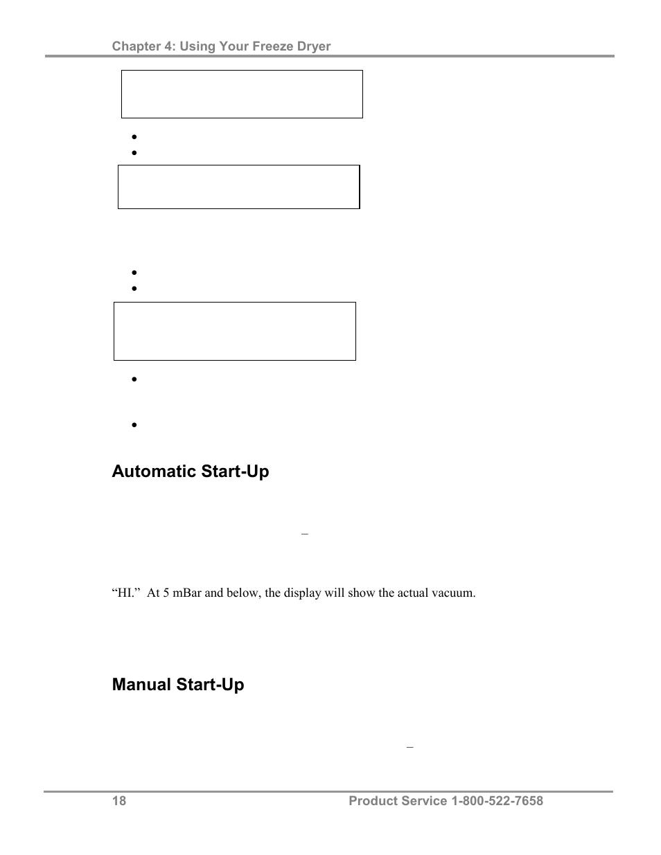 Automatic start-up, Manual start-up | Labconco FreeZone 4.5 Liter Freeze Dry Systems 77510 Series User Manual | Page 22 / 56