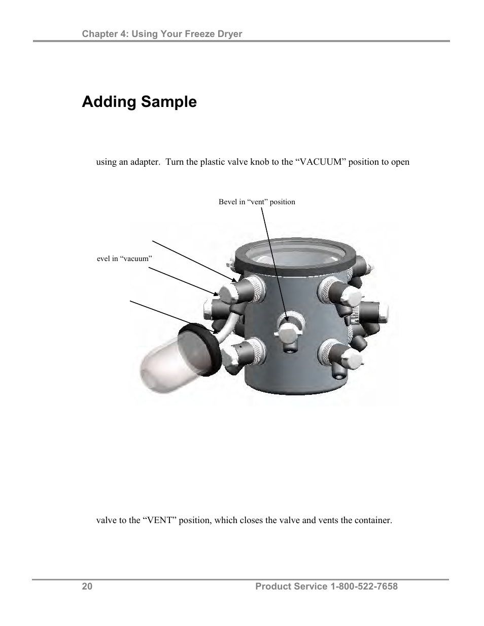 Adding sample | Labconco FreeZone 4.5 Liter Freeze Dry Systems 77510 Series User Manual | Page 24 / 56