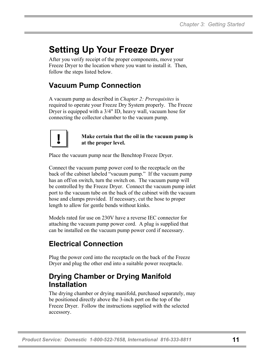 Setting up your freeze dryer | Labconco FreeZone 6 Liter Benchtop Freeze Dry Systems 77520 Series User Manual | Page 15 / 66