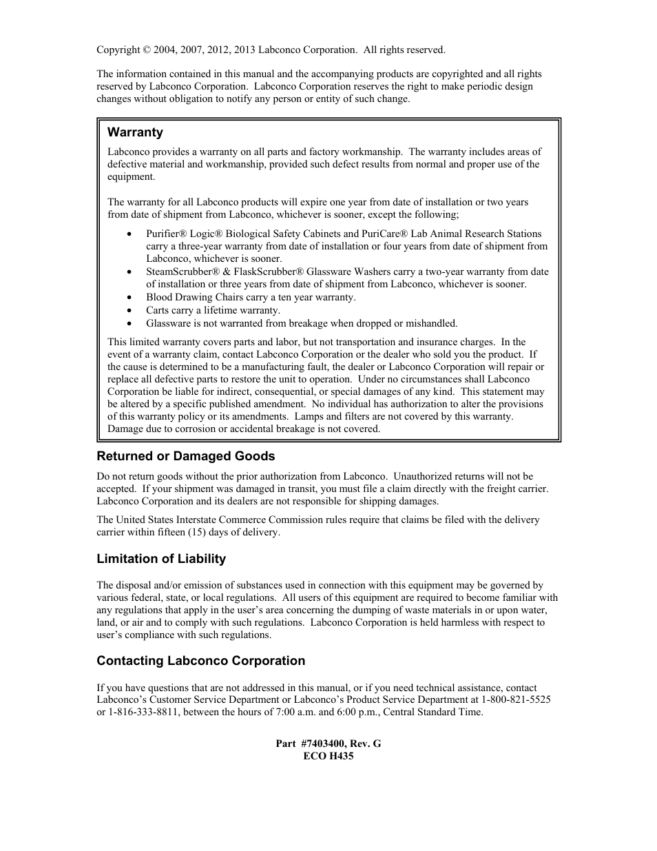 Labconco FreeZone and FreeZone Plus 6, 12 and 18 Liter Freeze Dry Systems 79600 Series User Manual | Page 2 / 79