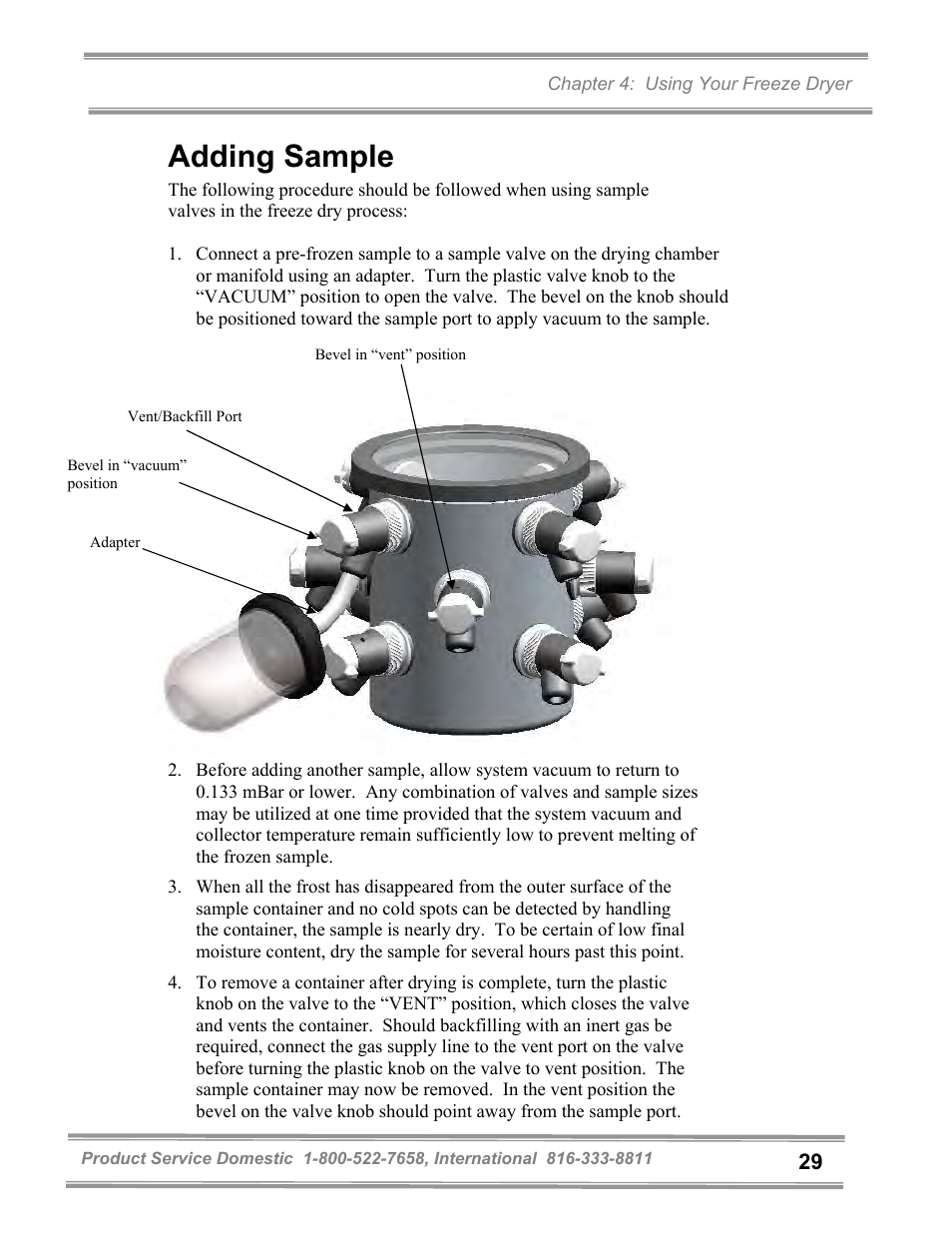Adding sample | Labconco FreeZone and FreeZone Plus 6, 12 and 18 Liter Freeze Dry Systems 79600 Series User Manual | Page 33 / 79
