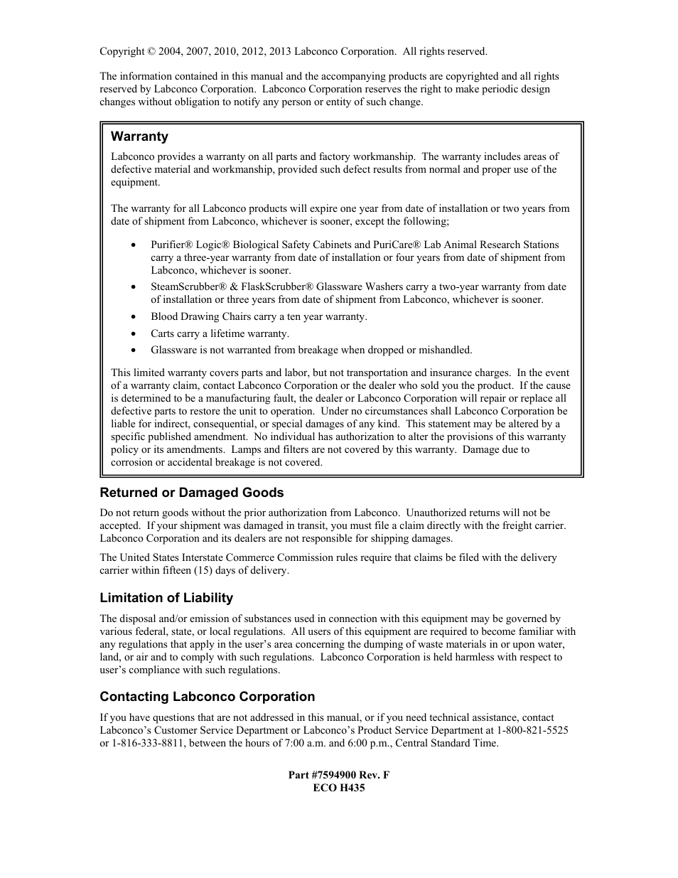 Labconco FreeZone Bulk Tray Dryer 78060 Series User Manual | Page 2 / 43