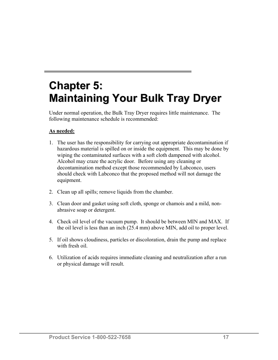 Labconco FreeZone Bulk Tray Dryer 78060 Series User Manual | Page 21 / 43