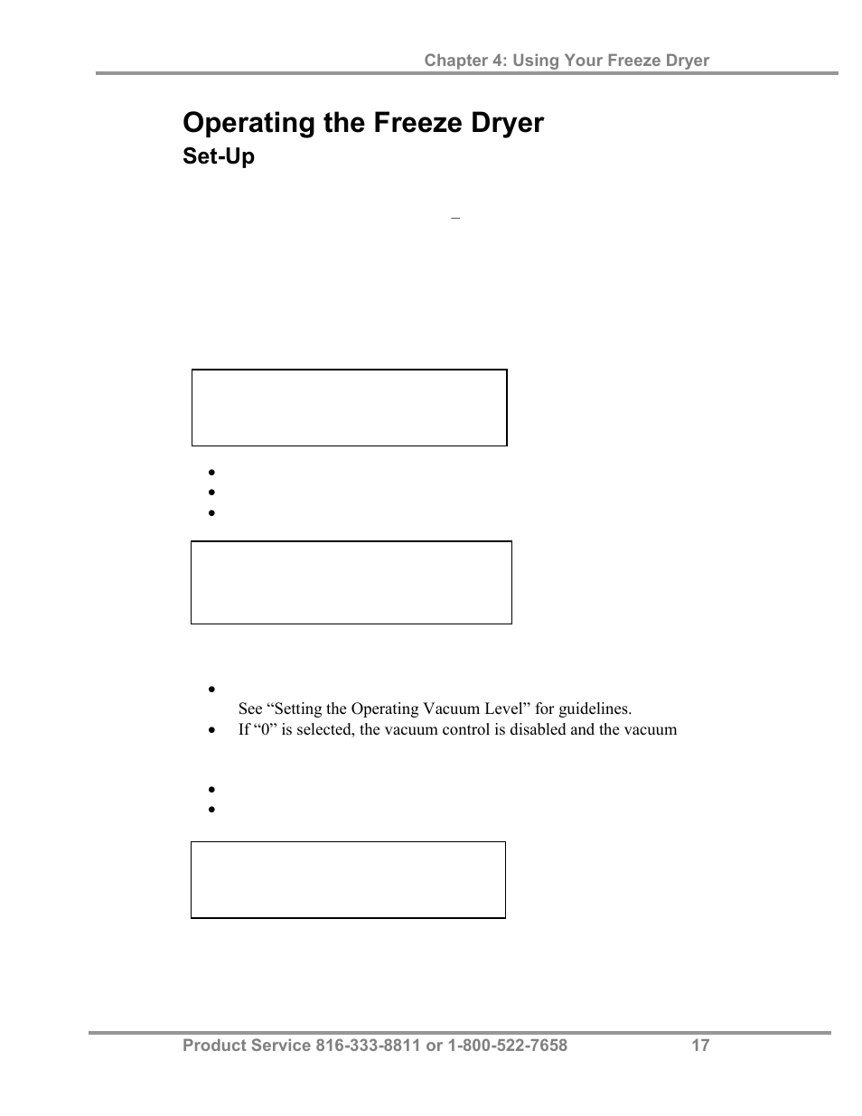 Operating the freeze dryer, Set-up | Labconco FreeZone Plus 4.5 Liter and FreeZone -105 C Cascade Freeze Dry Systems 73870 Series User Manual | Page 21 / 59
