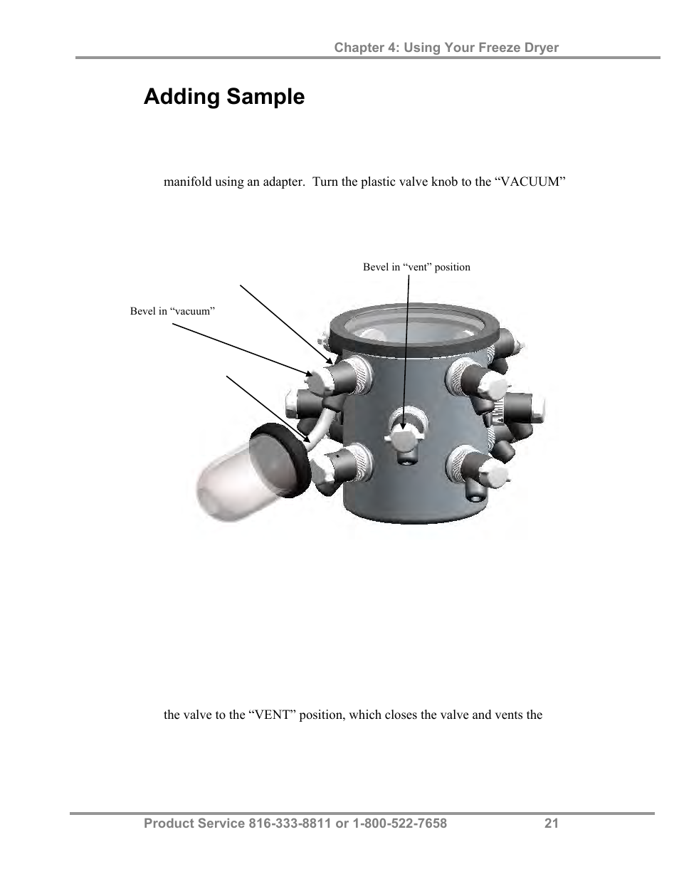 Adding sample | Labconco FreeZone Plus 4.5 Liter and FreeZone -105 C Cascade Freeze Dry Systems 73870 Series User Manual | Page 25 / 59