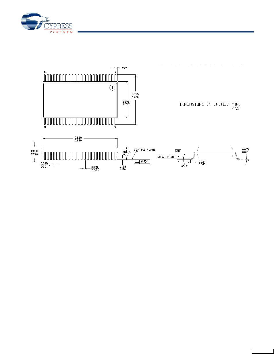 Package diagrams | Cypress CY14B256K User Manual | Page 25 / 28