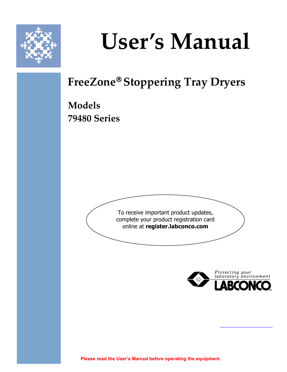 Labconco FreeZone Stoppering Tray Dryers 79480 Series User Manual | 58 pages