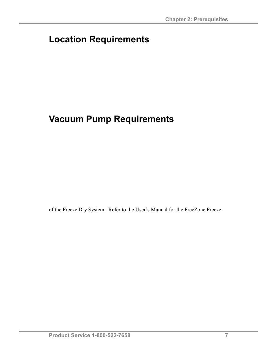 Location requirements, Vacuum pump requirements | Labconco FreeZone Stoppering Tray Dryers 79480 Series User Manual | Page 11 / 58