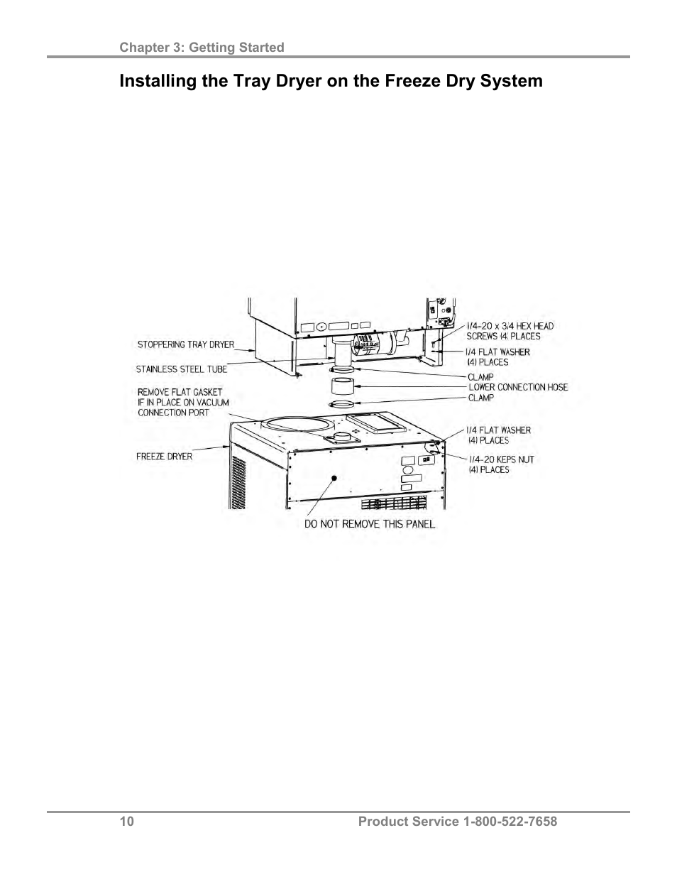 Installing the tray dryer on the freeze dry system | Labconco FreeZone Stoppering Tray Dryers 79480 Series User Manual | Page 14 / 58