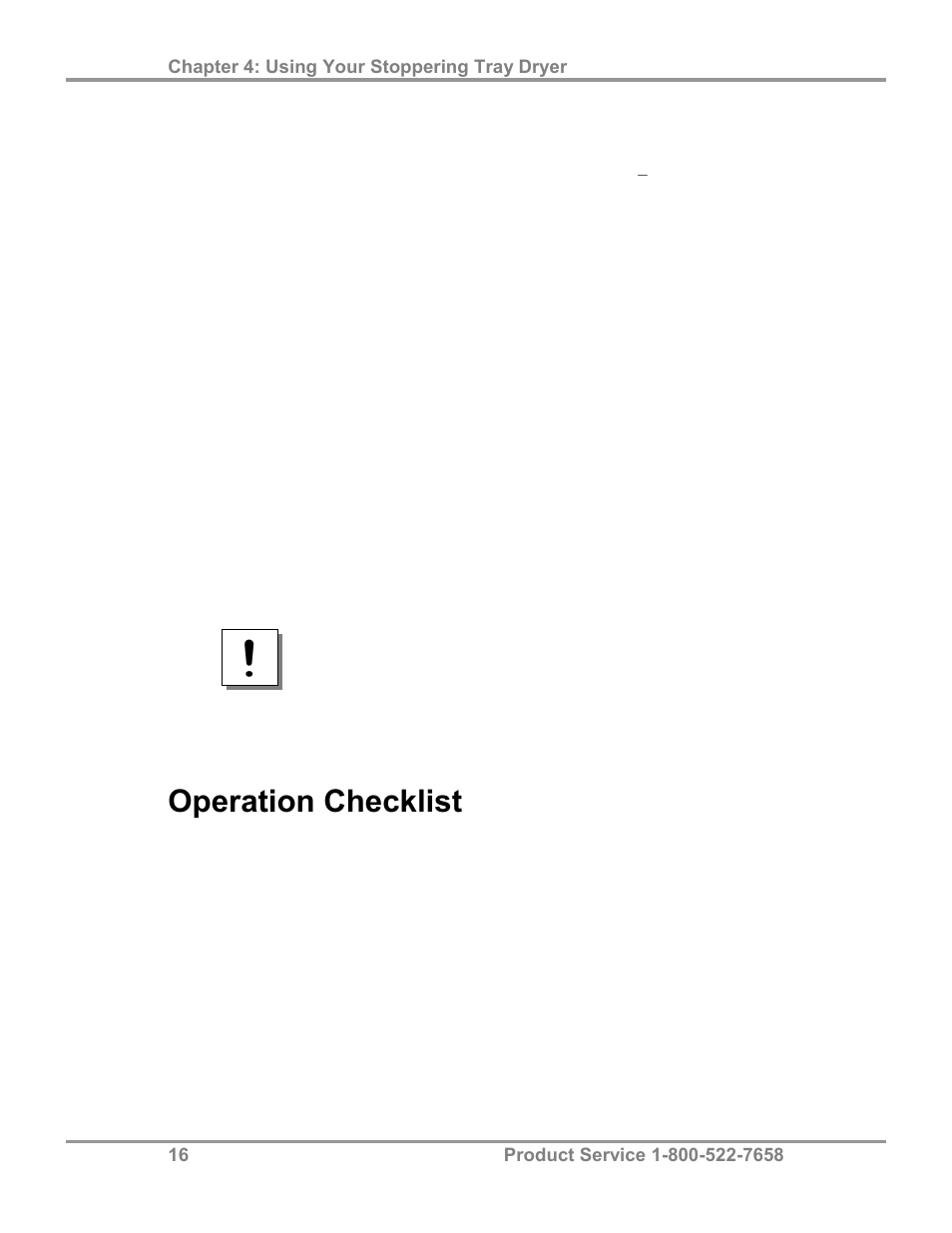 Operation checklist | Labconco FreeZone Stoppering Tray Dryers 79480 Series User Manual | Page 20 / 58