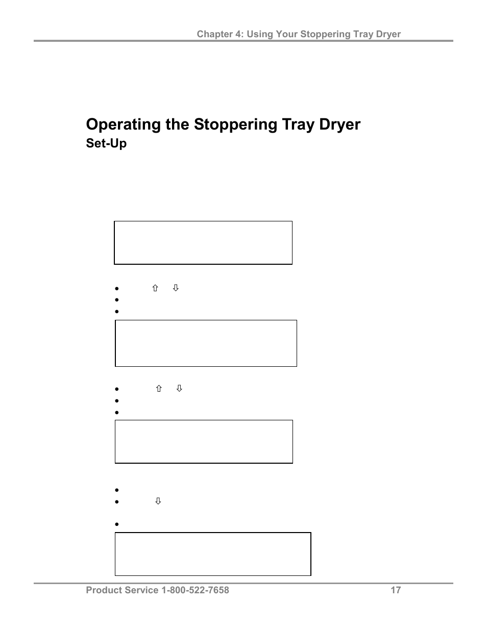 Operating the stoppering tray dryer, Set-up | Labconco FreeZone Stoppering Tray Dryers 79480 Series User Manual | Page 21 / 58