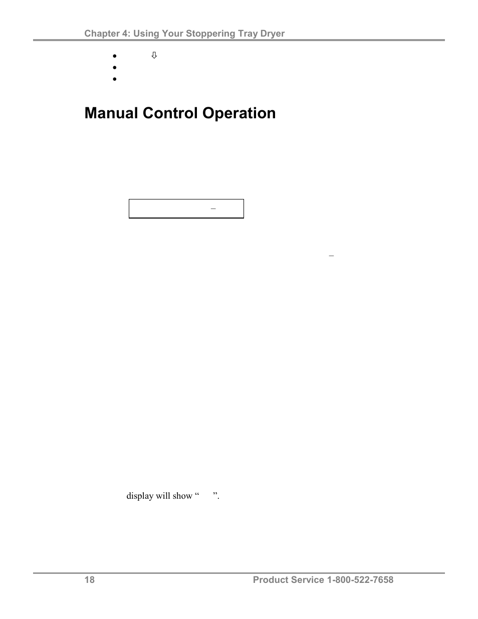 Manual control operation | Labconco FreeZone Stoppering Tray Dryers 79480 Series User Manual | Page 22 / 58