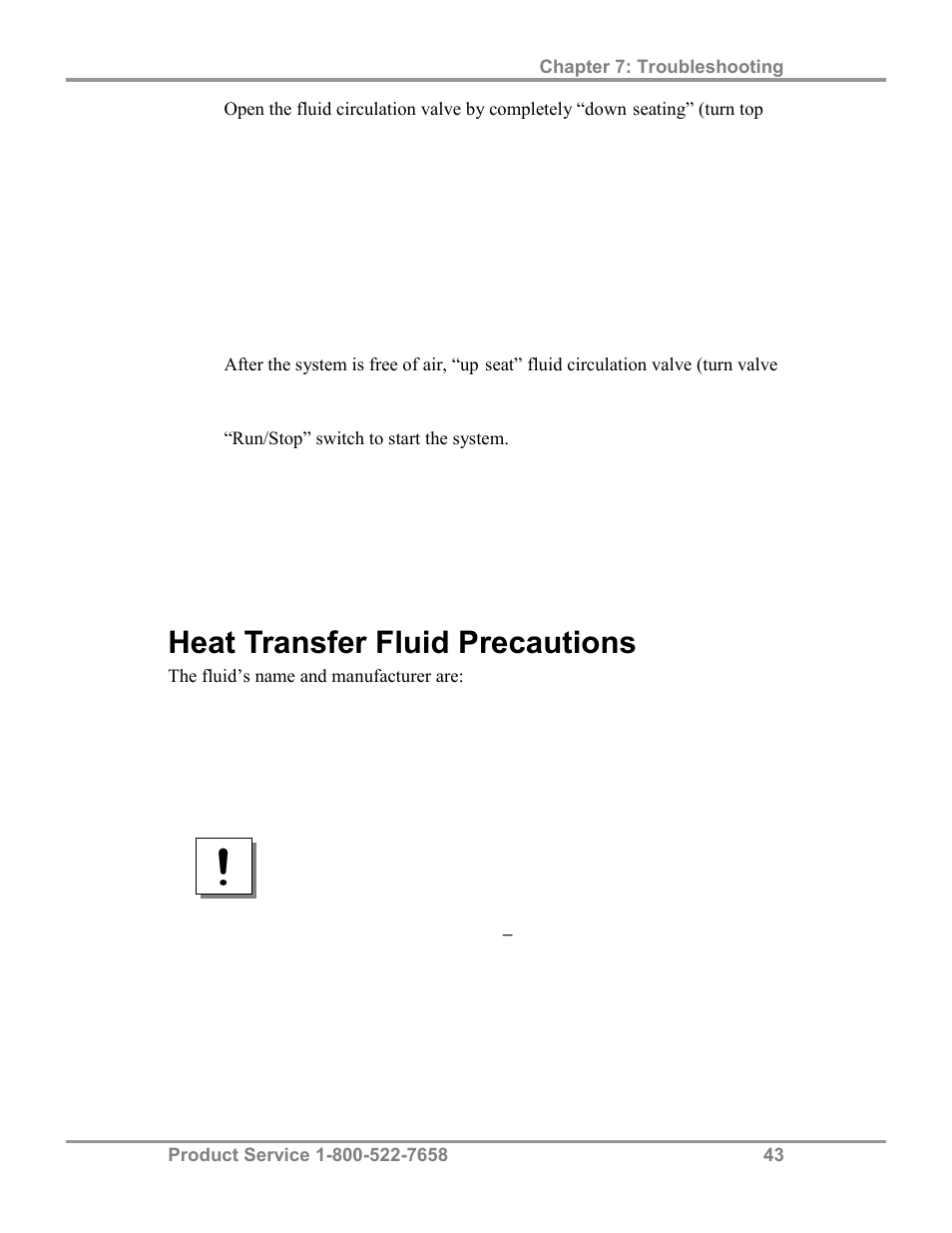 Heat transfer fluid precautions | Labconco FreeZone Stoppering Tray Dryers 79480 Series User Manual | Page 47 / 58