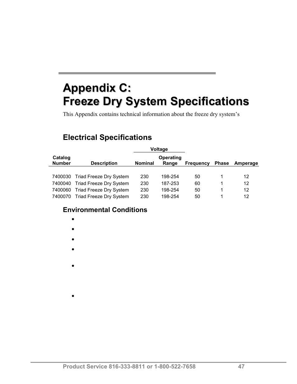 Labconco FreeZone Triad Freeze Dry System 74000 Series User Manual | Page 51 / 58
