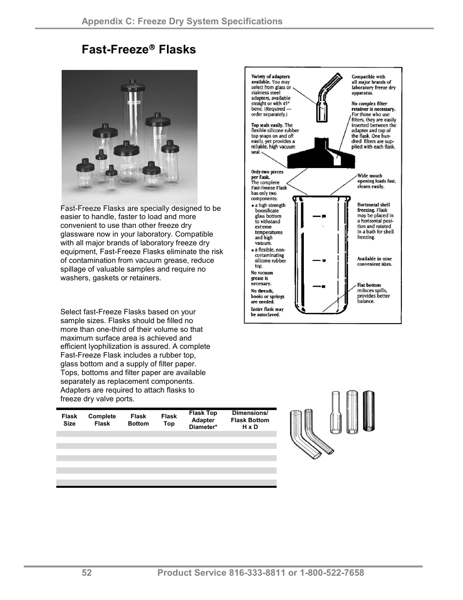 Fast-freeze, Flasks | Labconco FreeZone Triad Freeze Dry System 74000 Series User Manual | Page 56 / 58