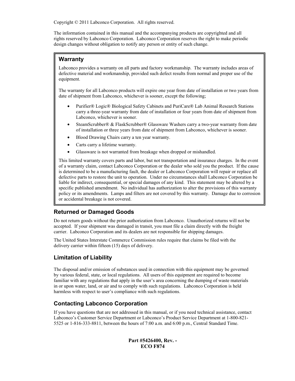 Labconco Protector Controlled Atmosphere Glove Box User Manual | Page 2 / 80