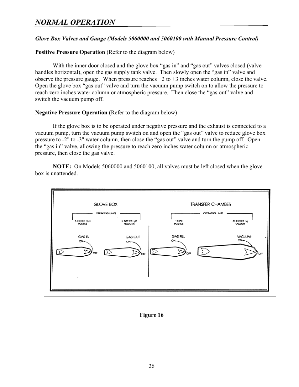 Normal operation | Labconco Protector Controlled Atmosphere Glove Boxes 5080102 User Manual | Page 25 / 53
