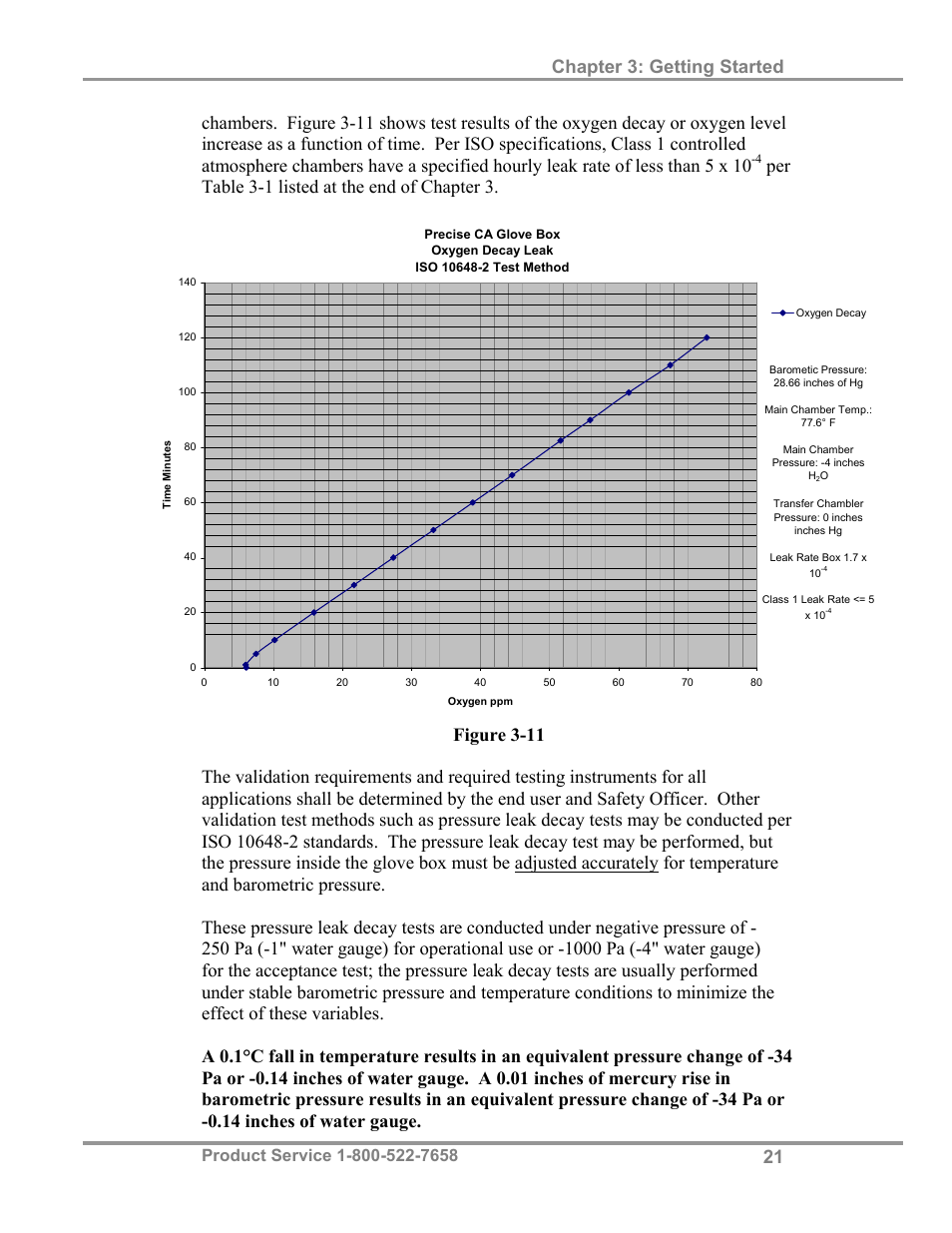 Chapter 3: getting started, Per table 3-1 listed at the end of chapter 3 | Labconco Precise Controlled Atmosphere and Basic Glove Boxes 5220131 User Manual | Page 25 / 63