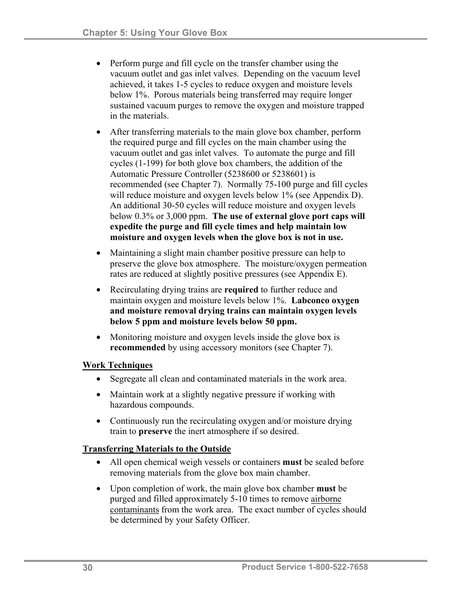 Labconco Precise Controlled Atmosphere and Basic Glove Boxes 5220131 User Manual | Page 34 / 63