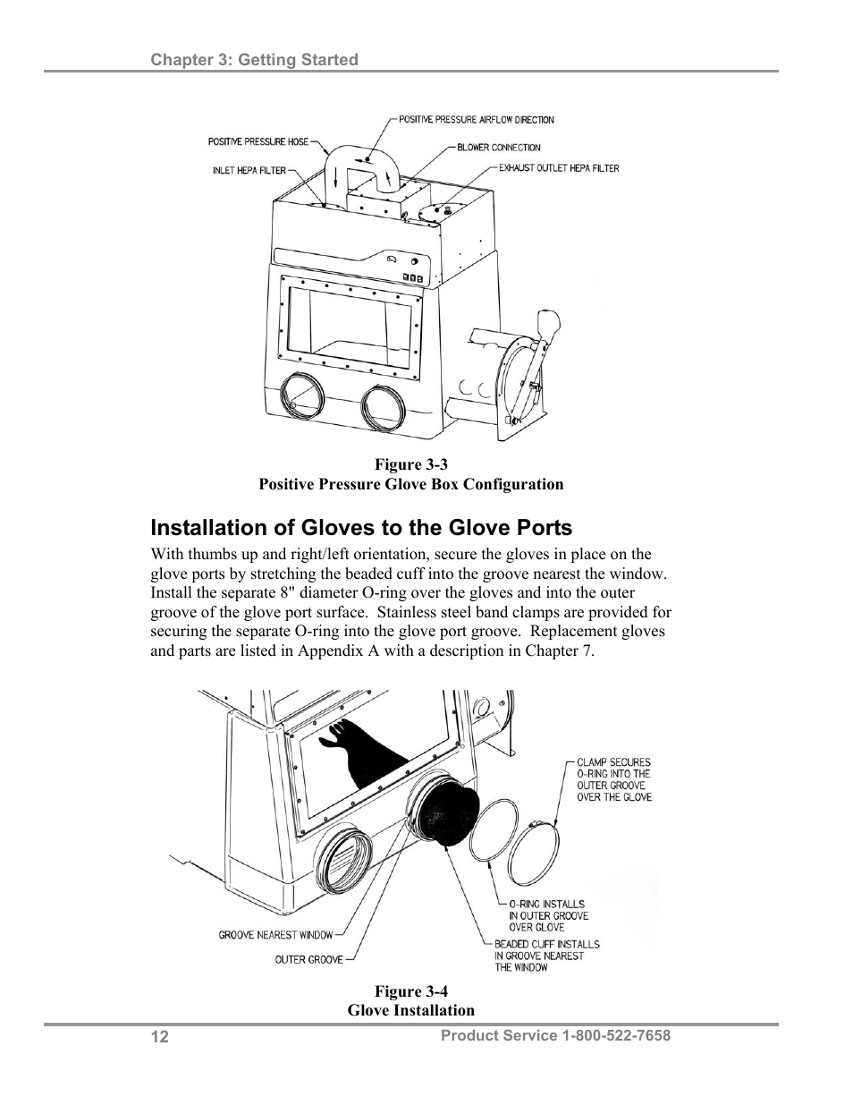 Installation of gloves to the glove ports | Labconco Precise HEPA-Filtered Glove Boxes 5220231 User Manual | Page 16 / 54