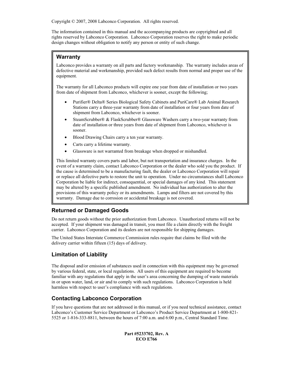 Labconco Precise HEPA-Filtered Glove Boxes 5220231 User Manual | Page 2 / 54