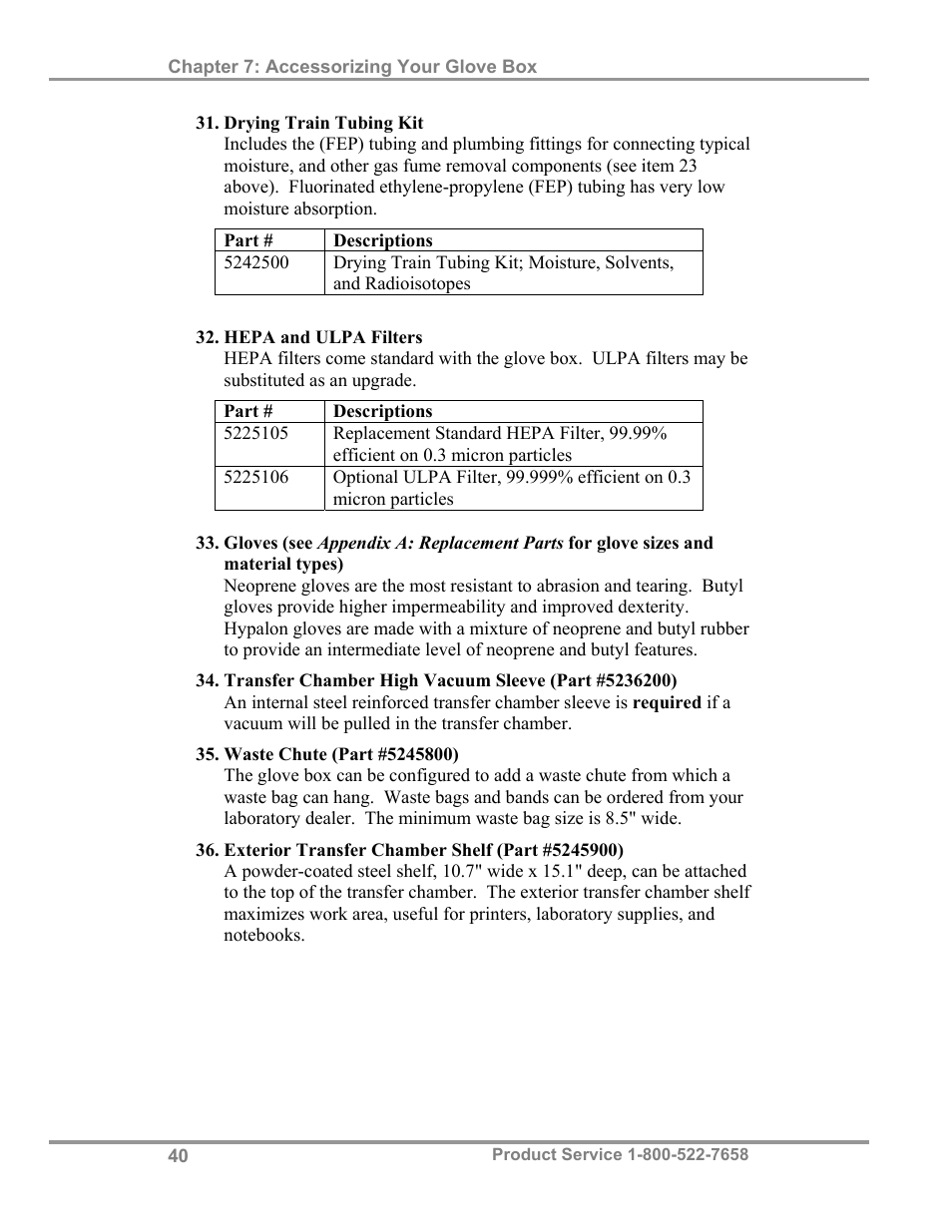 Labconco Precise HEPA-Filtered Glove Boxes 5220231 User Manual | Page 44 / 54