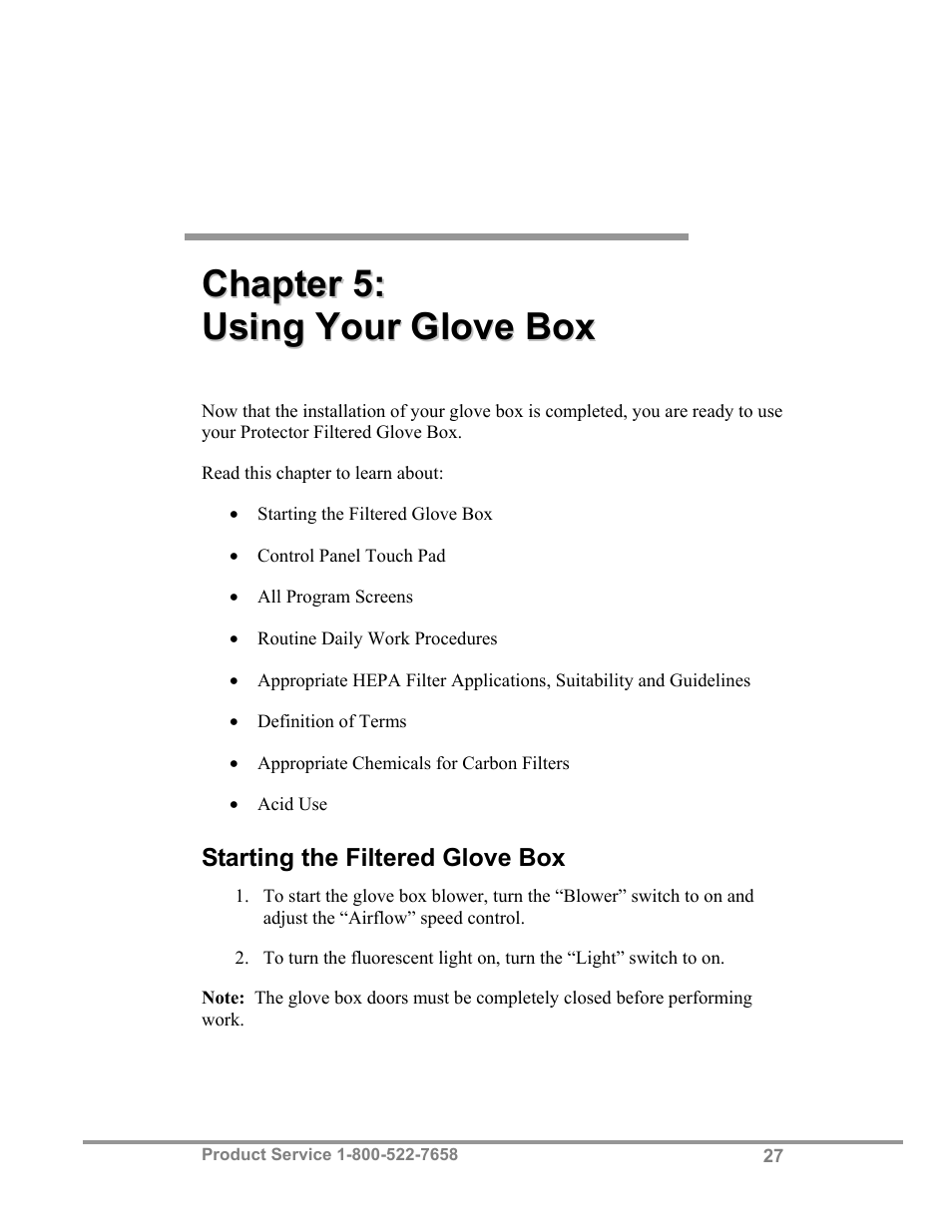 Labconco Protector Filtered Glove Box User Manual | Page 31 / 68