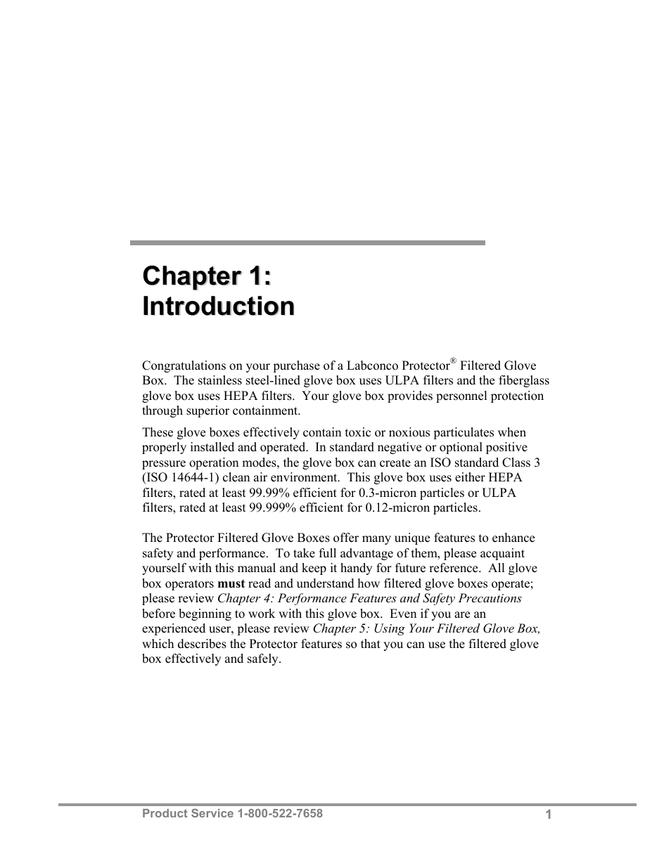 Labconco Protector Filtered Glove Box User Manual | Page 5 / 68