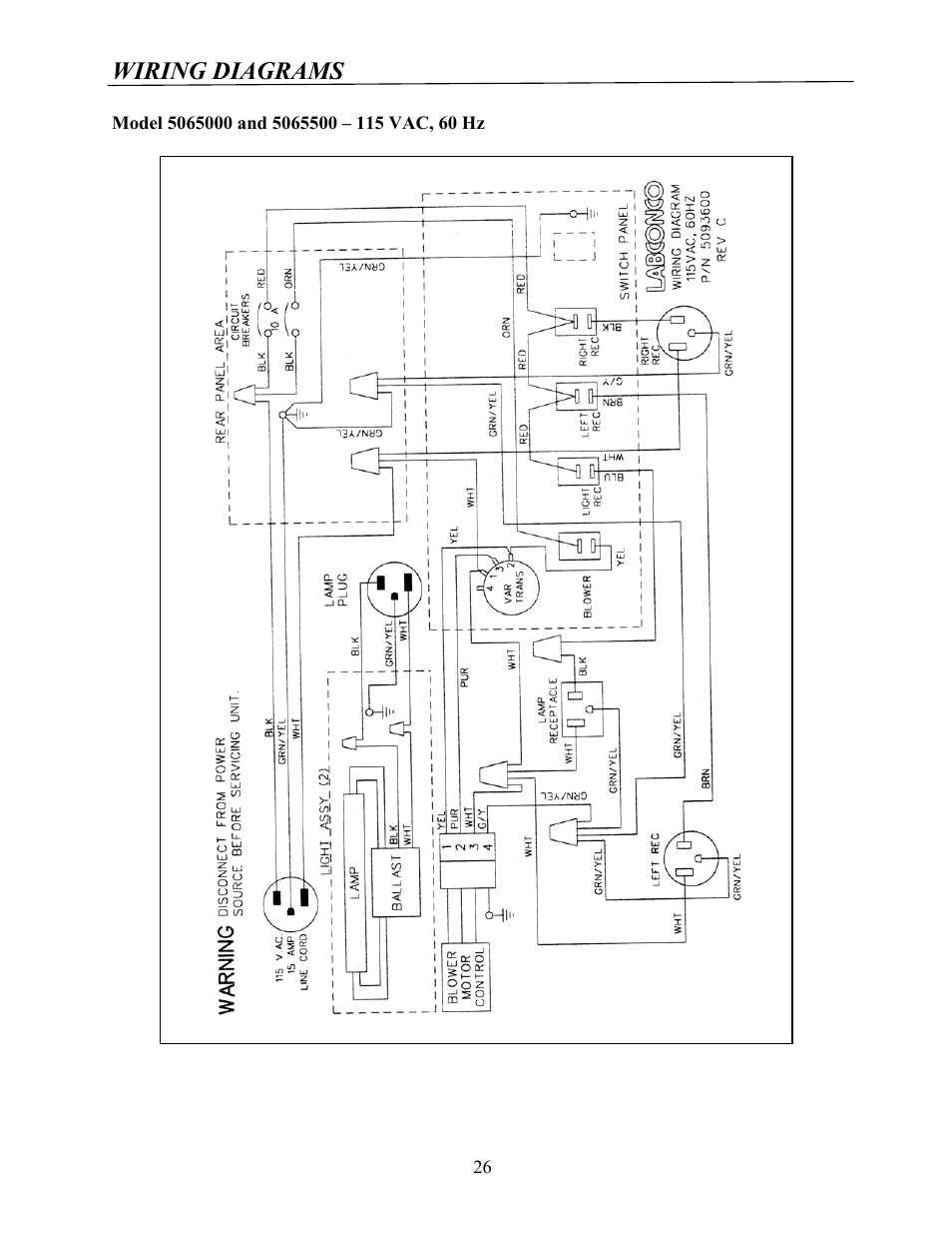 Wiring diagrams | Labconco Protector Multi-Hazard Glove Box 5065502 User Manual | Page 25 / 31