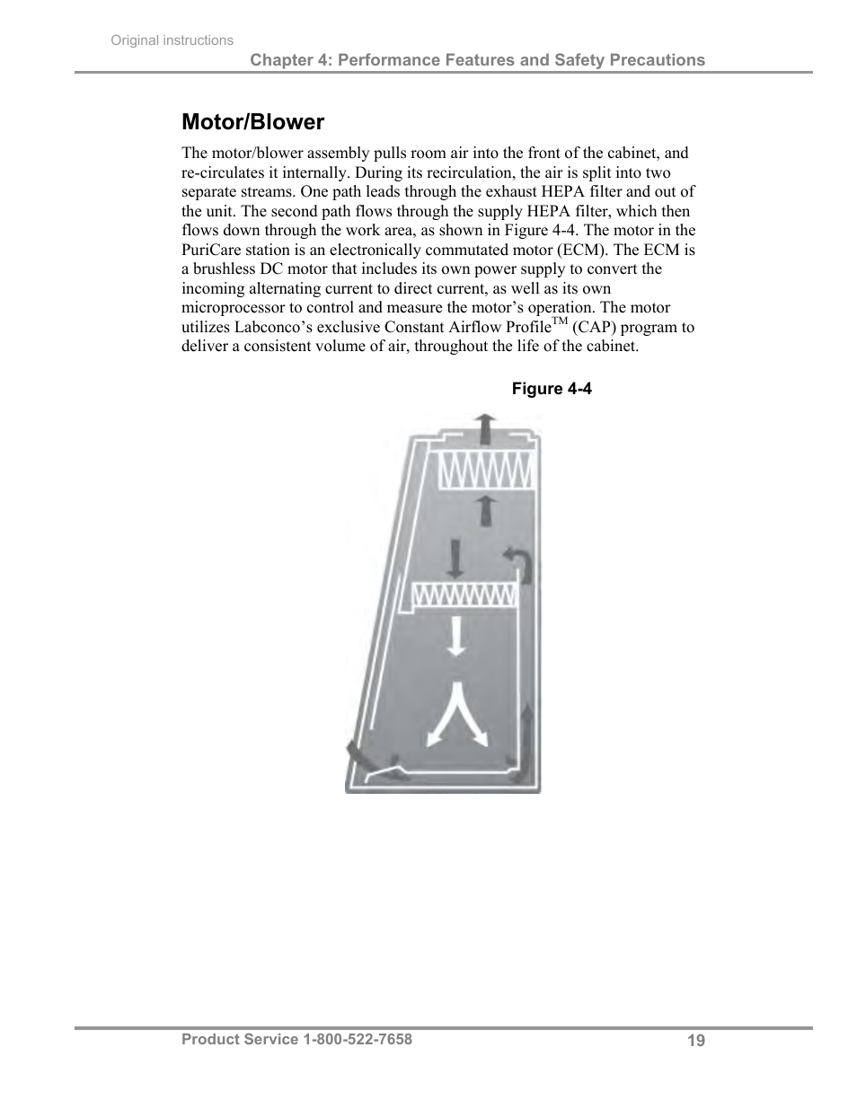Motor/blower | Labconco PuriCare Procedure Stations 31261 Series User Manual | Page 25 / 62