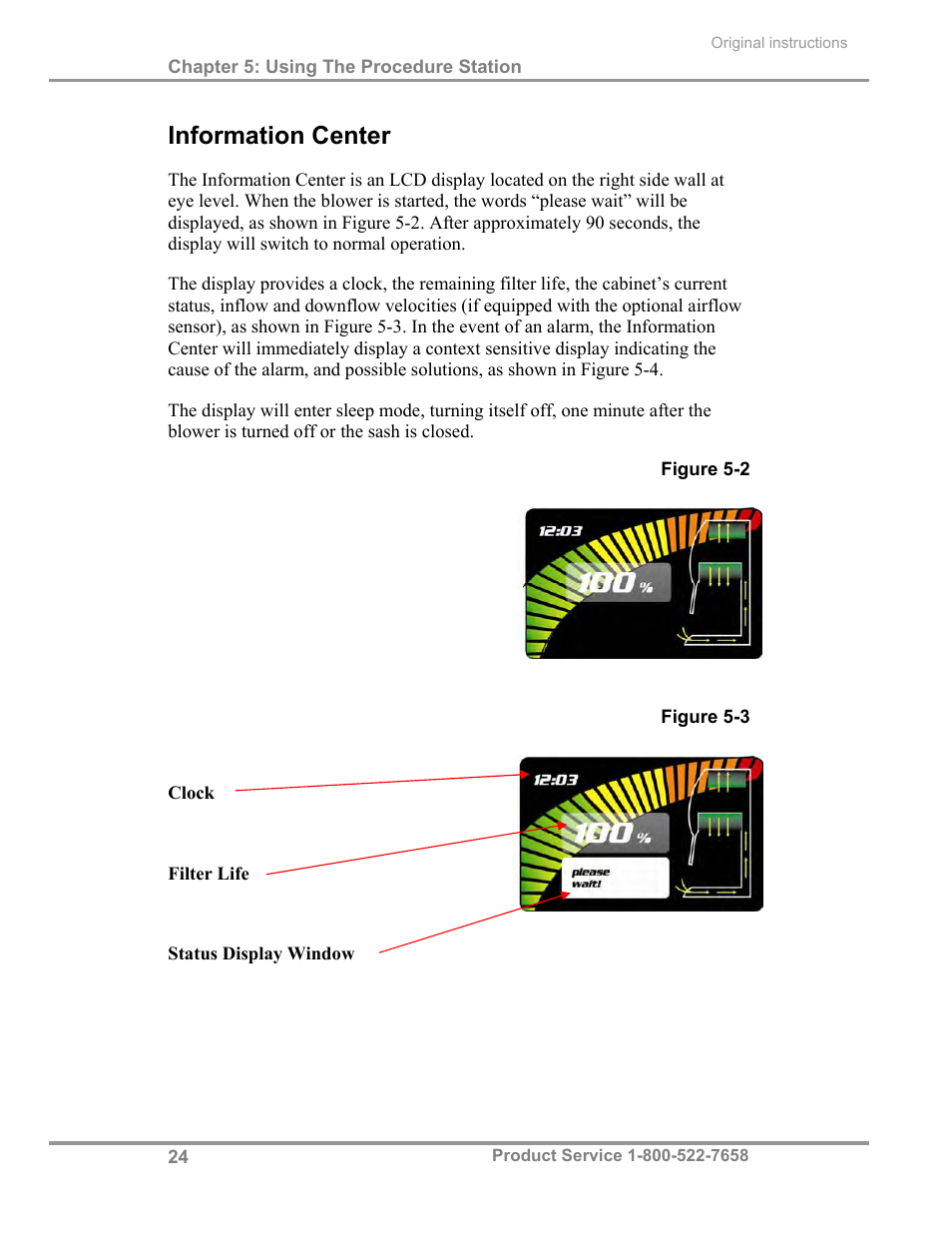 Information center | Labconco PuriCare Procedure Stations 31261 Series User Manual | Page 30 / 62
