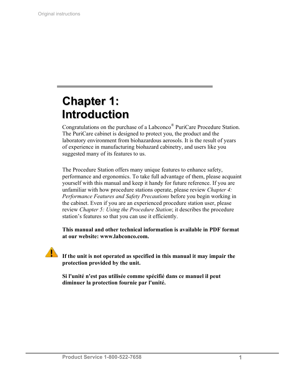 Labconco PuriCare Procedure Stations 31261 Series User Manual | Page 7 / 62