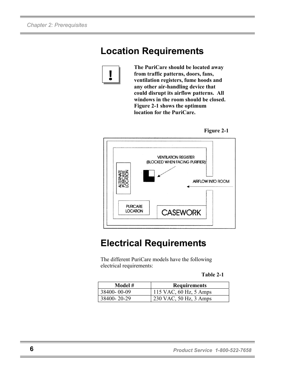 Location requirements, Electrical requirements | Labconco PuriCare Bedding Disposal Stations 3840020 User Manual | Page 10 / 59