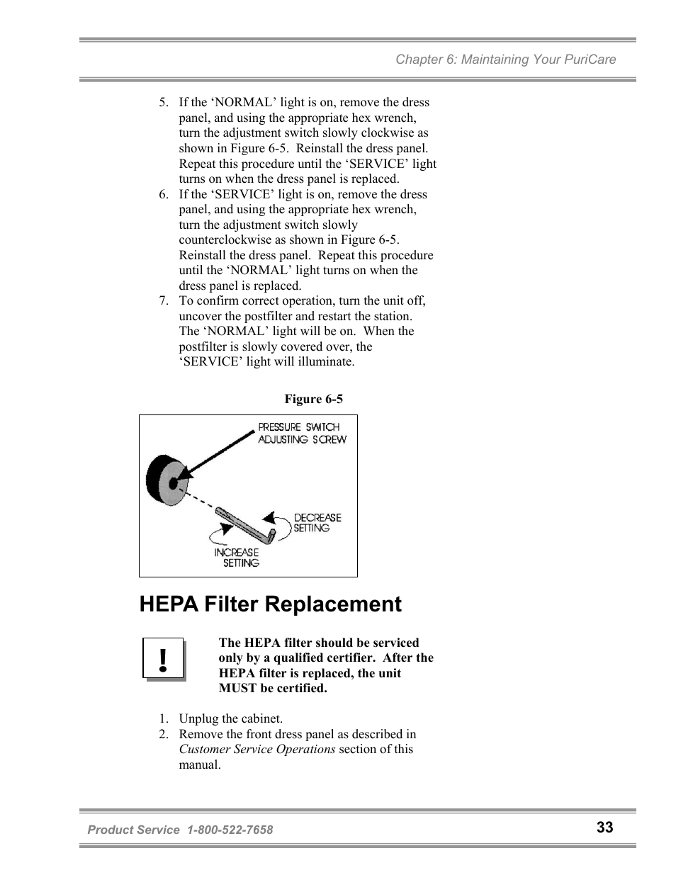 Hepa filter replacement | Labconco PuriCare Bedding Disposal Stations 3840020 User Manual | Page 37 / 59