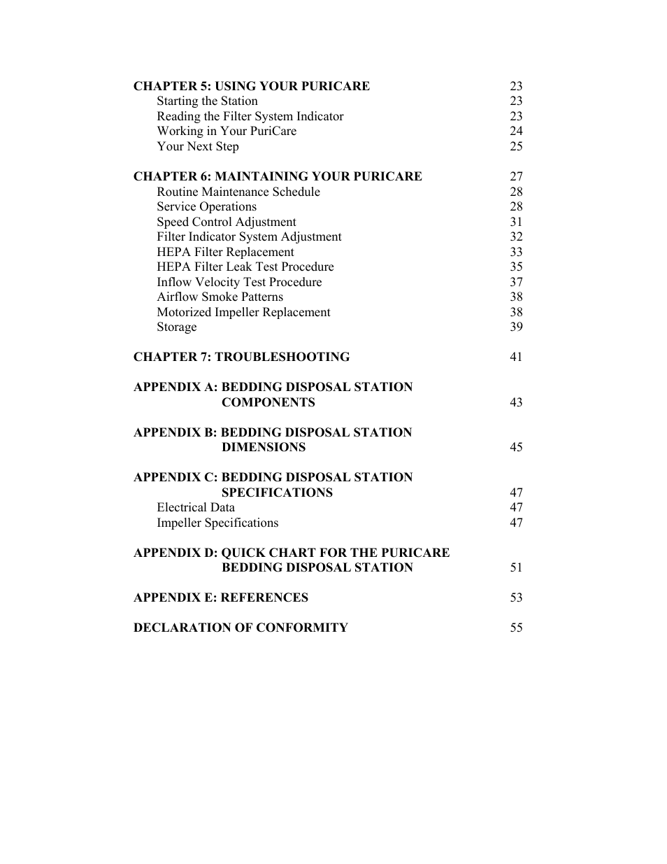 Labconco PuriCare Bedding Disposal Stations 3840020 User Manual | Page 4 / 59