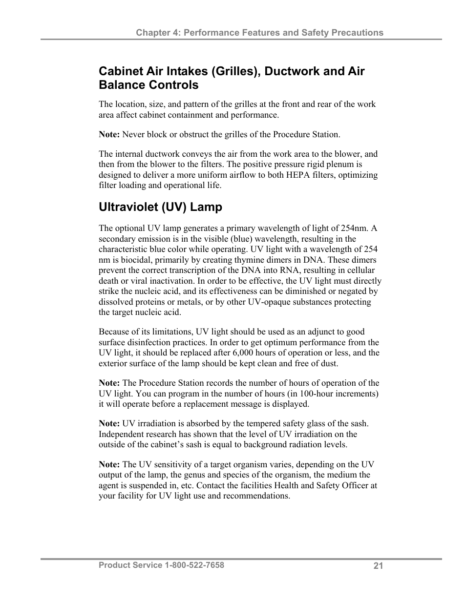 Ultraviolet (uv) lamp | Labconco PuriCare Procedure Stations 38100 User Manual | Page 26 / 70