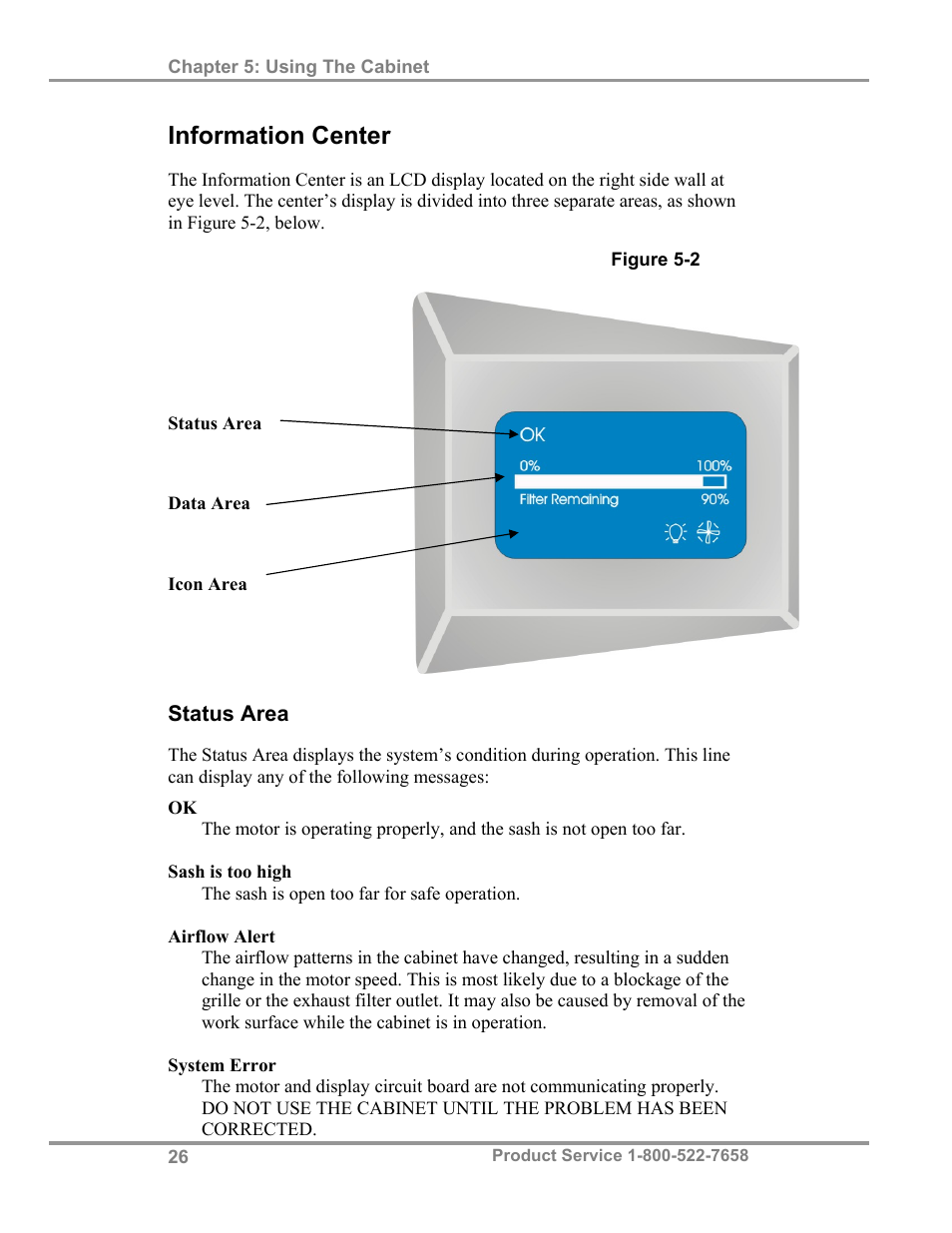 Information center | Labconco PuriCare Procedure Stations 38100 User Manual | Page 31 / 70