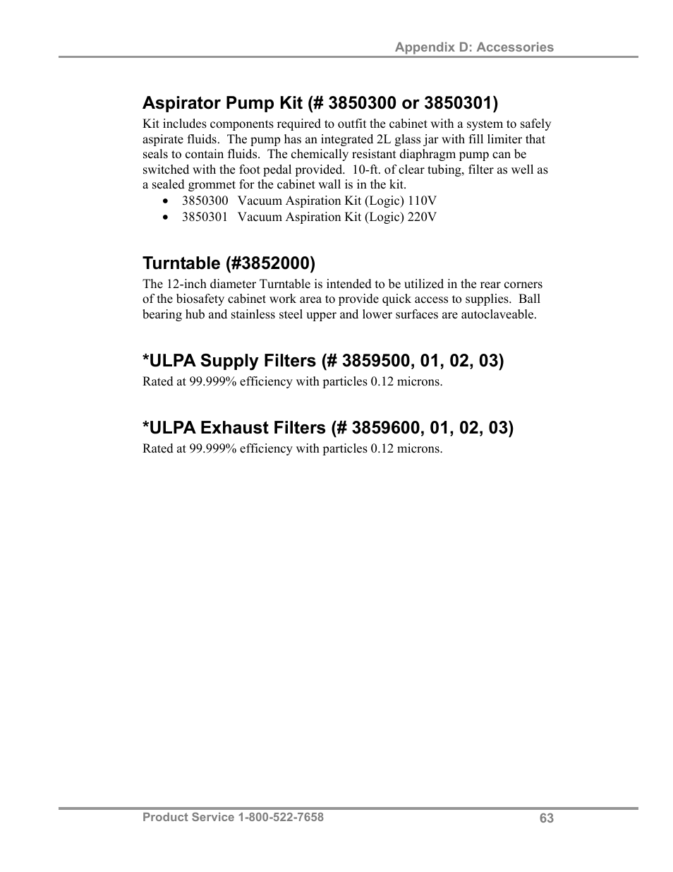 Labconco PuriCare Procedure Stations 38100 User Manual | Page 68 / 70