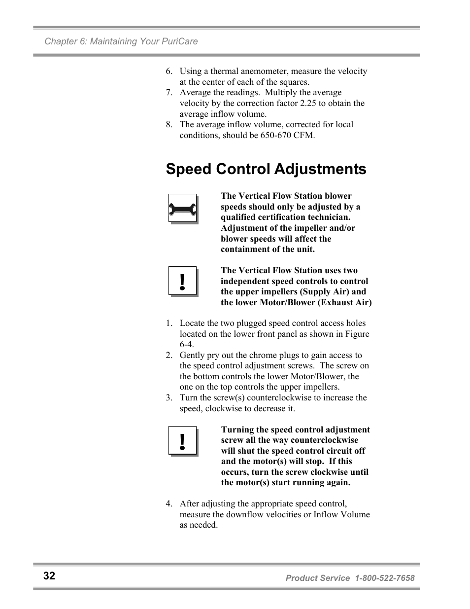 Speed control adjustments | Labconco PuriCare Vertical Flow Stations 3830020 User Manual | Page 36 / 58