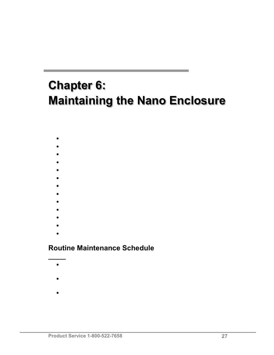 Chapter 6: maintaining the nano enclosure, Routine maintenance schedule | Labconco XPert Nano Enclosures 38876 Series User Manual | Page 32 / 67