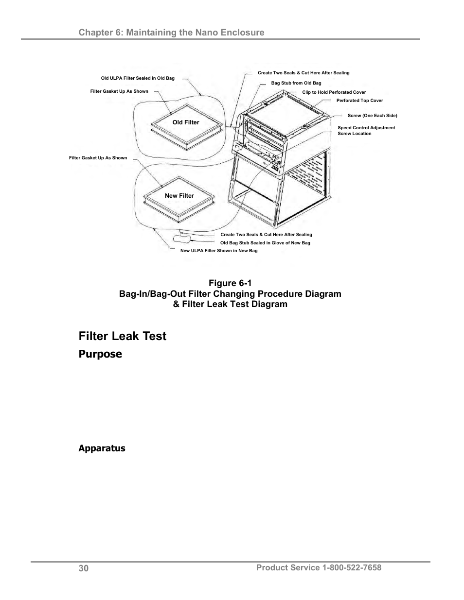 Filter leak test, Purpose | Labconco XPert Nano Enclosures 38876 Series User Manual | Page 35 / 67