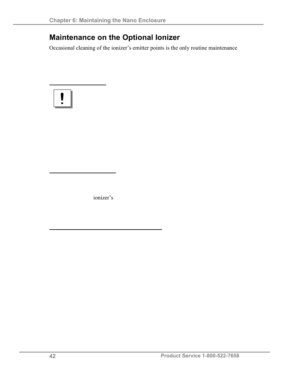 Maintenance on the optional ionizer | Labconco XPert Nano Enclosures 38876 Series User Manual | Page 47 / 67