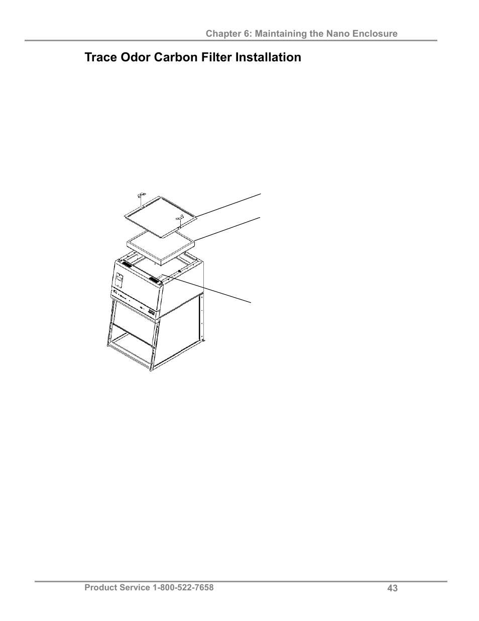 Trace odor carbon filter installation | Labconco XPert Nano Enclosures 38876 Series User Manual | Page 48 / 67