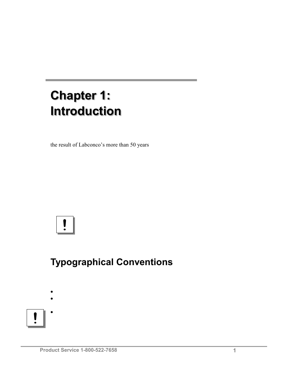 Chapter 1: introduction, Typographical conventions | Labconco XPert Nano Enclosures 38876 Series User Manual | Page 6 / 67